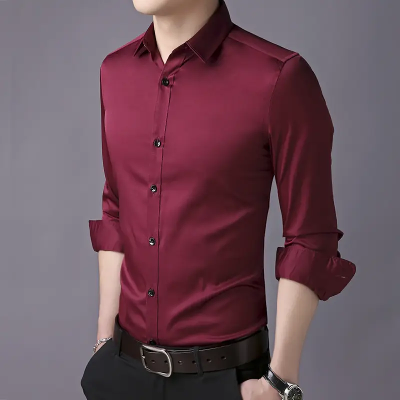Men's Light Blue Slim Fit Long Sleeve Shirt