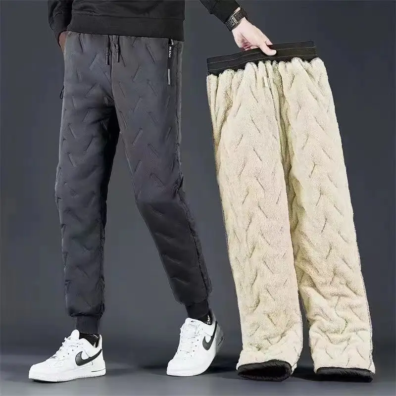Winter Cotton Pants Men Extra Large Fleece Lined Warm — feature 14