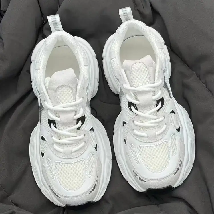 Women White Platform Casual Sneakers 2024 - Image 3