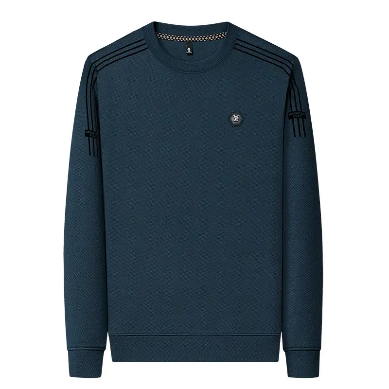 Men Black Long Sleeve T-Shirt Round Neck Casual Wear