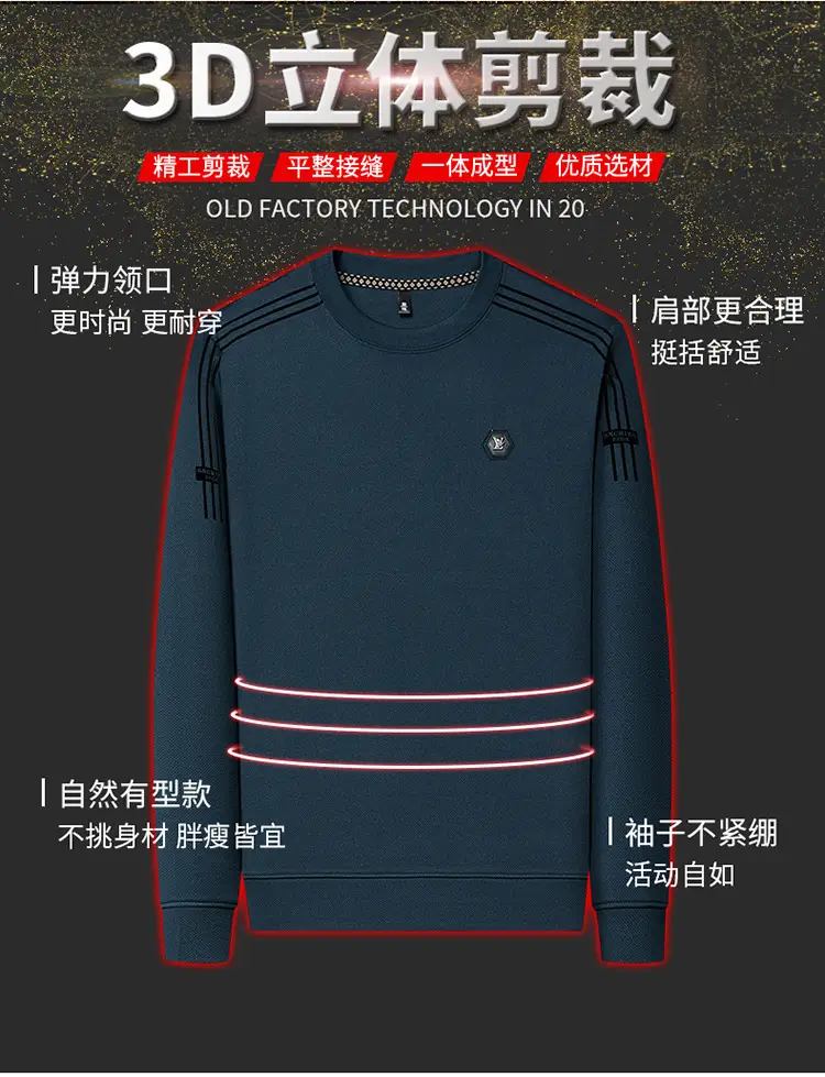 Men Black Long Sleeve T-Shirt Round Neck Casual Wear — feature 10