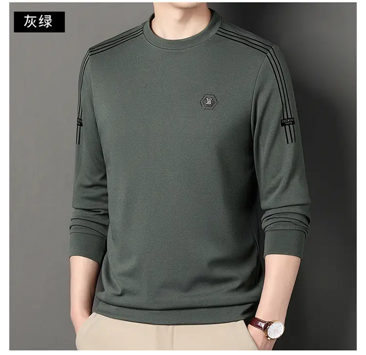 Men Black Long Sleeve T-Shirt Round Neck Casual Wear — feature 20