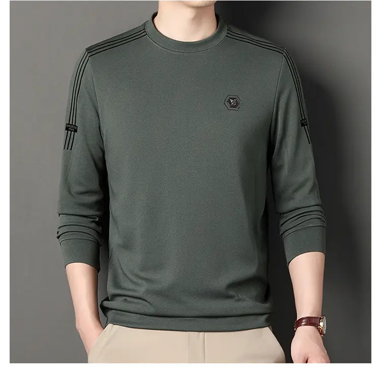 Men Black Long Sleeve T-Shirt Round Neck Casual Wear — feature 21