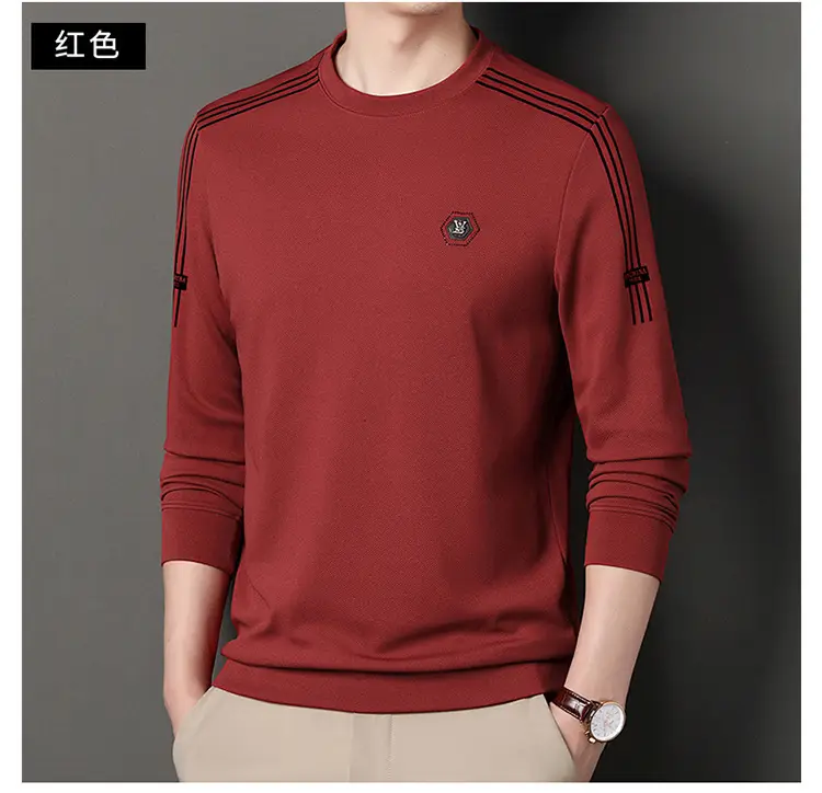 Men Black Long Sleeve T-Shirt Round Neck Casual Wear — feature 23