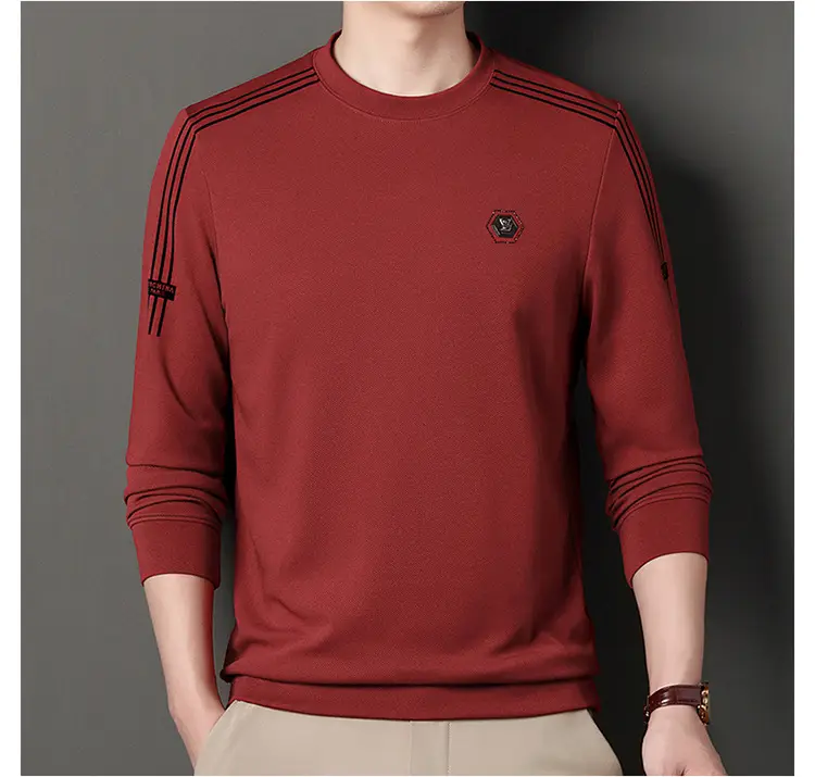 Men Black Long Sleeve T-Shirt Round Neck Casual Wear — feature 24
