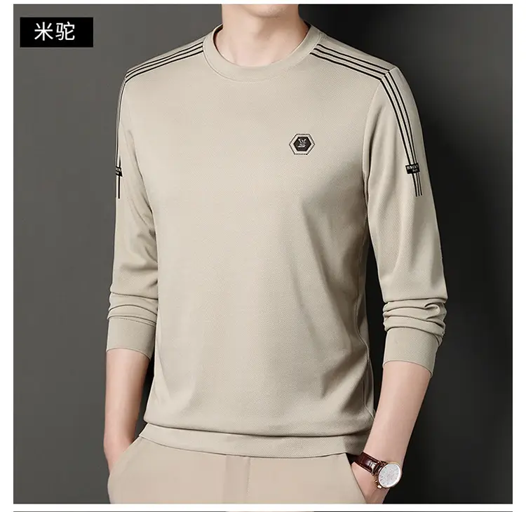 Men Black Long Sleeve T-Shirt Round Neck Casual Wear — feature 26