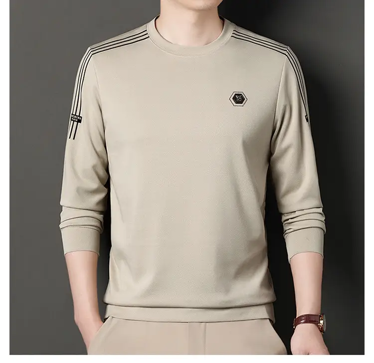 Men Black Long Sleeve T-Shirt Round Neck Casual Wear — feature 27