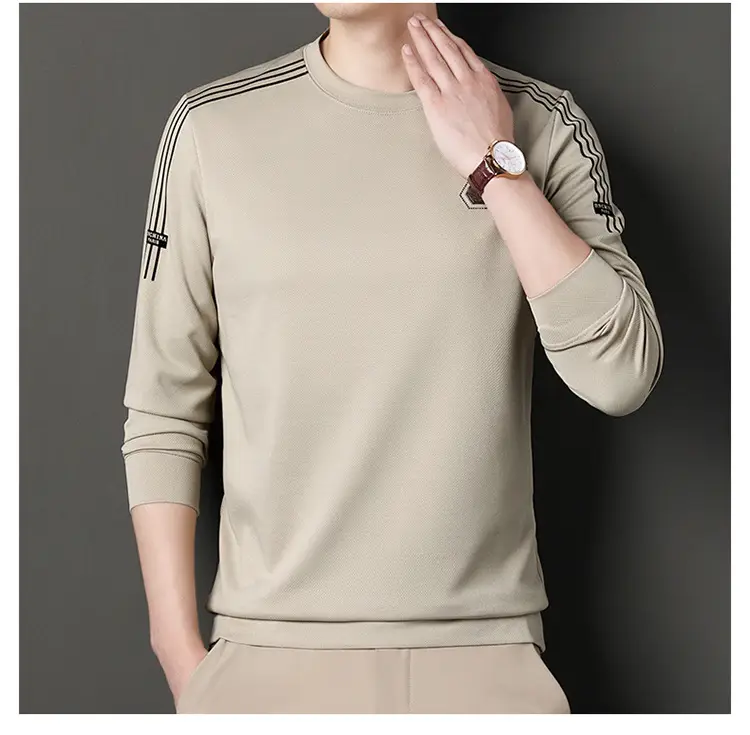 Men Black Long Sleeve T-Shirt Round Neck Casual Wear — feature 28