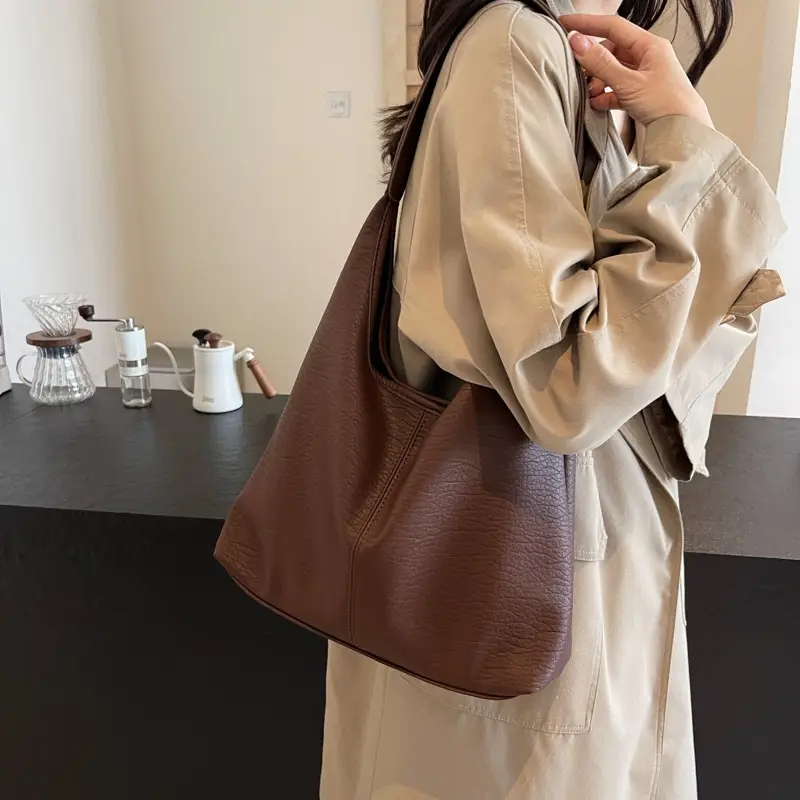 Brown Large Capacity Shoulder Bag for Women
