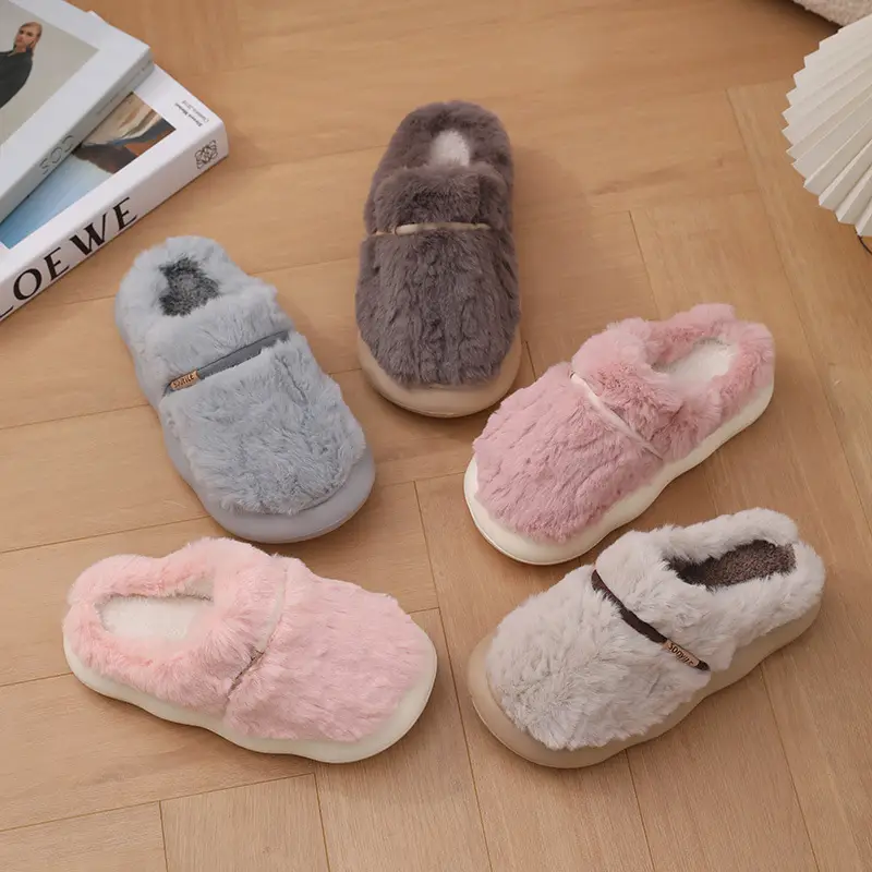 Nanbo Wan cotton slippers wholesale men's autumn and winter new couples non-slip thickened plush warm cotton slippers men's winter - Image 9