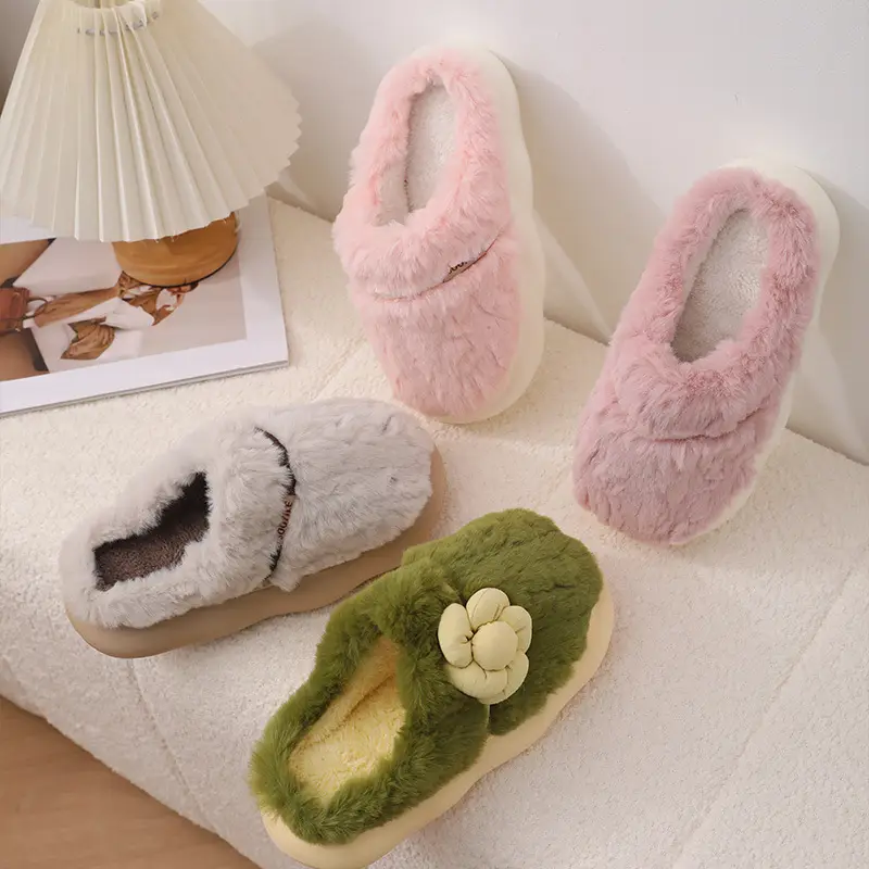 Nanbo Wan cotton slippers wholesale men's autumn and winter new couples non-slip thickened plush warm cotton slippers men's winter - Image 10
