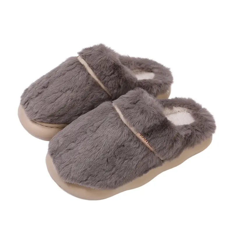 Nanbo Wan cotton slippers wholesale men's autumn and winter new couples non-slip thickened plush warm cotton slippers men's winter - Image 11