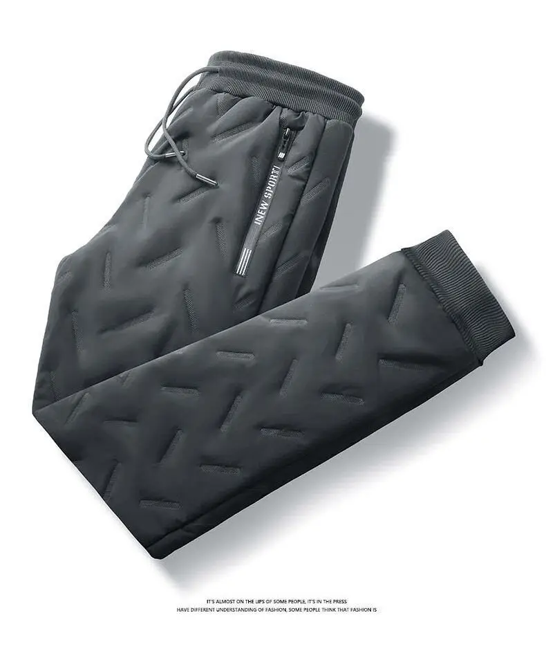 Men Winter Windproof Sweatpants Black Thickened Fleece — feature 20