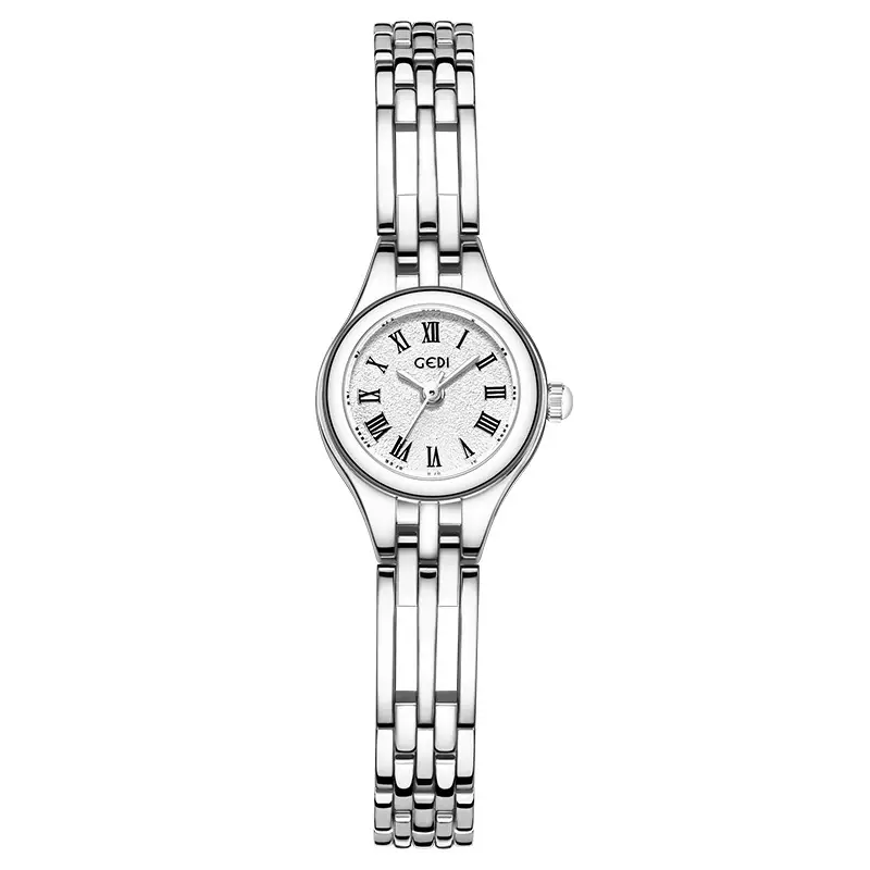 Women's Gold Alloy Quartz Watch with Hollow Bracelet - Image 2
