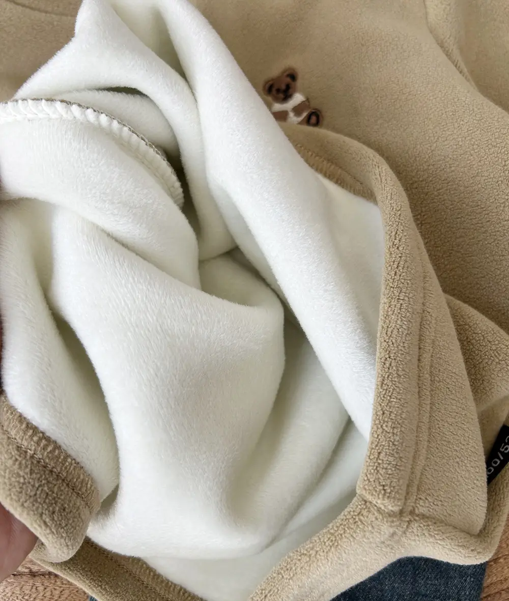 New Winter Boys Ollie Fleece Long Sleeve Beige — feature 6