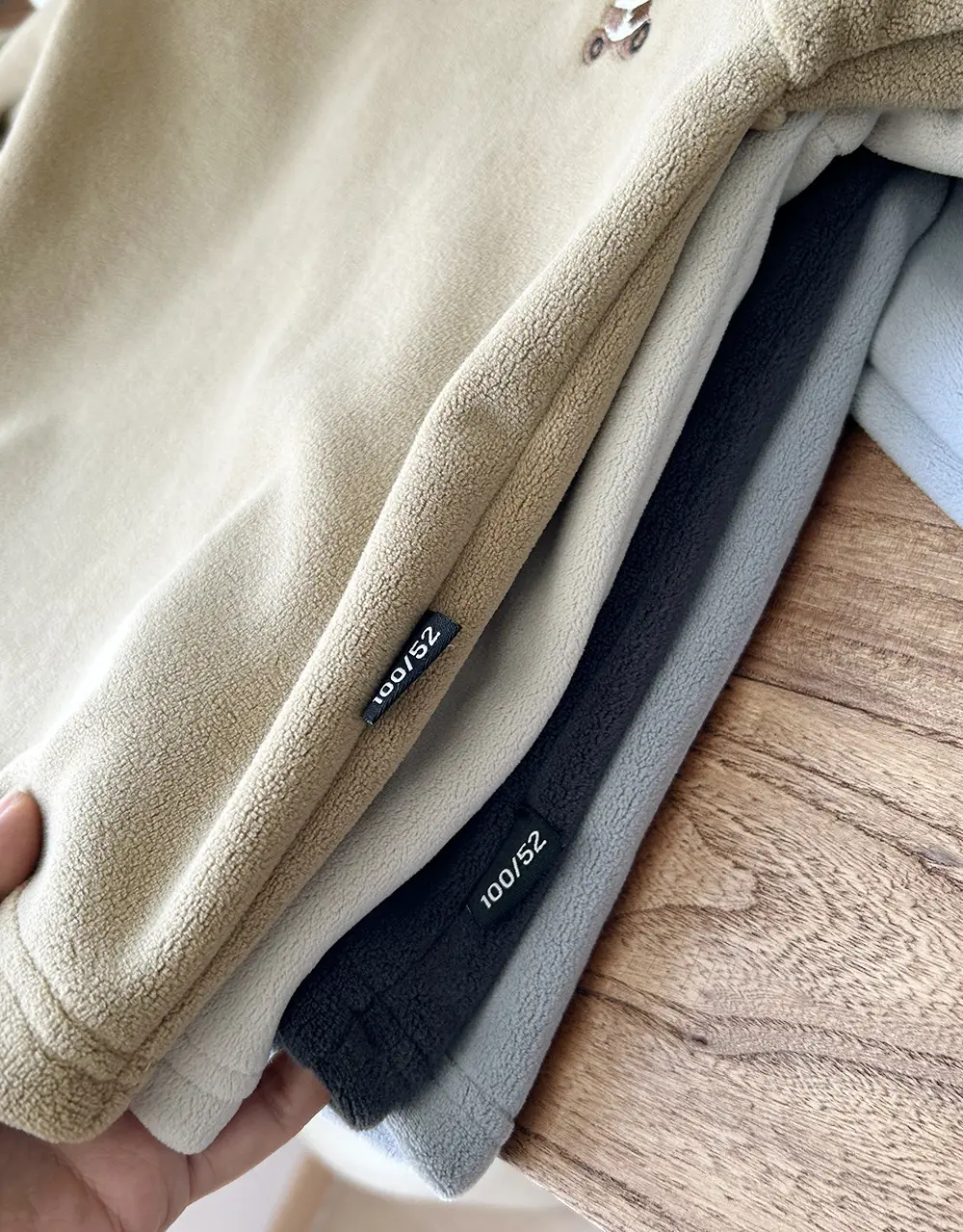 New Winter Boys Ollie Fleece Long Sleeve Beige — feature 7
