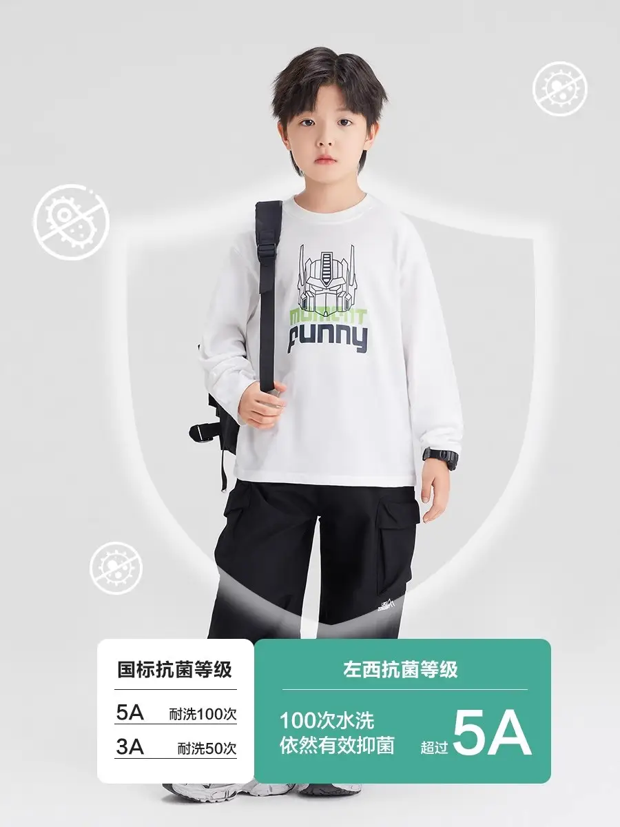 Zuoxi Boys Long Sleeve T-Shirt Pure Cotton 2026