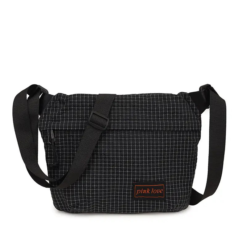 Orange Waffle Knit Crossbody Bag for Men Women