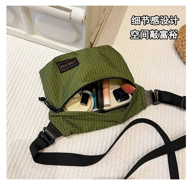 Orange Waffle Knit Crossbody Bag for Men Women — feature 11
