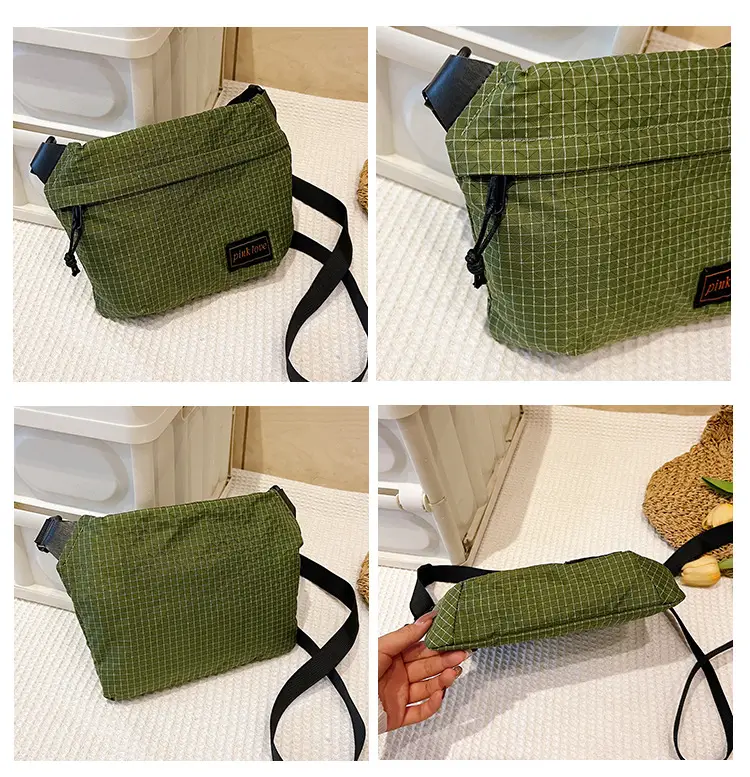Orange Waffle Knit Crossbody Bag for Men Women — feature 13