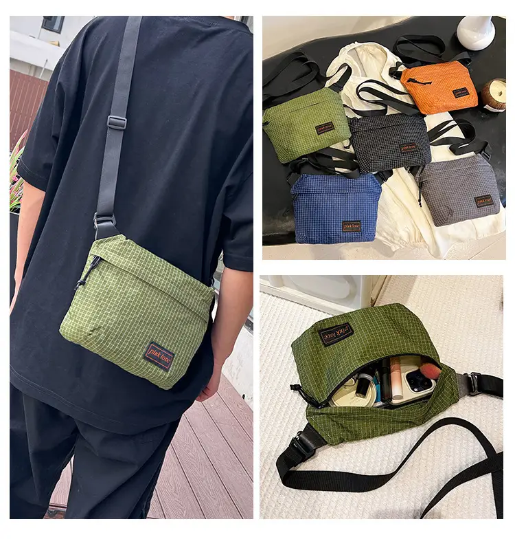 Orange Waffle Knit Crossbody Bag for Men Women — feature 14