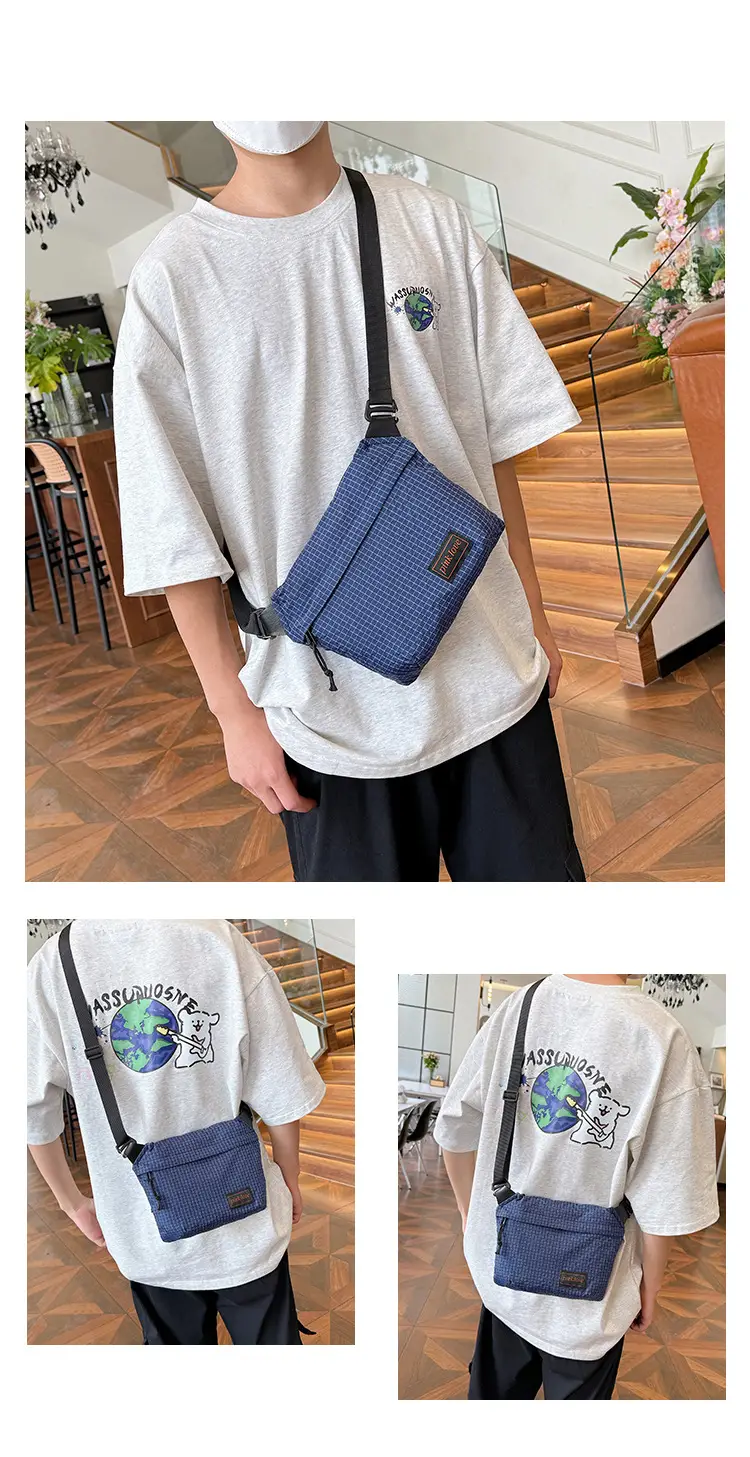 Orange Waffle Knit Crossbody Bag for Men Women — feature 15