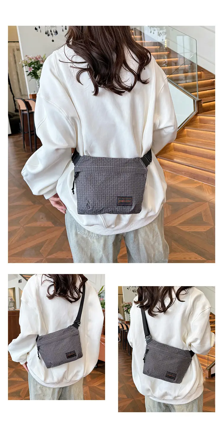 Orange Waffle Knit Crossbody Bag for Men Women — feature 16