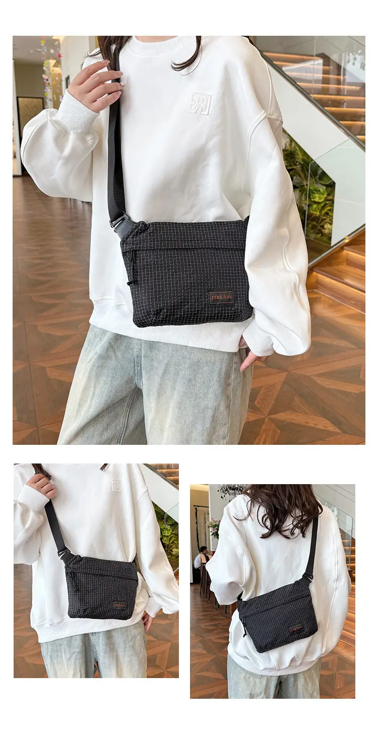 Orange Waffle Knit Crossbody Bag for Men Women — feature 17