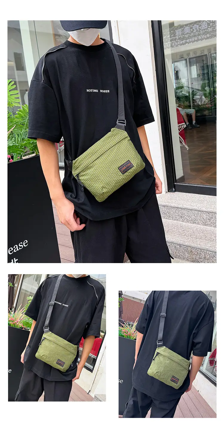 Orange Waffle Knit Crossbody Bag for Men Women — feature 18