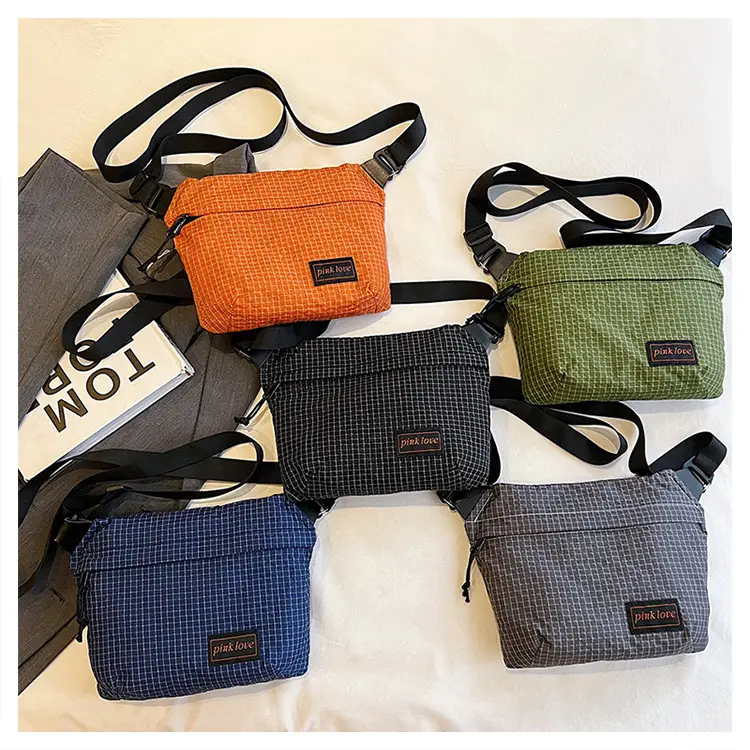 Orange Waffle Knit Crossbody Bag for Men Women — feature 20