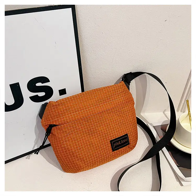 Orange Waffle Knit Crossbody Bag for Men Women — feature 22