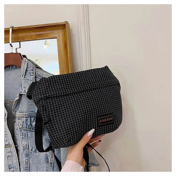Orange Waffle Knit Crossbody Bag for Men Women — feature 33