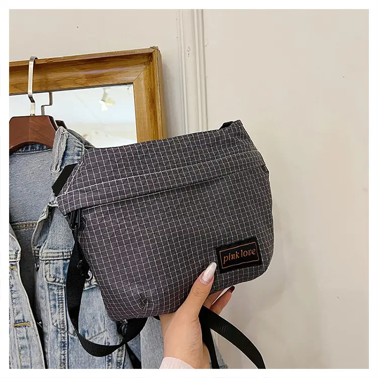 Orange Waffle Knit Crossbody Bag for Men Women — feature 34