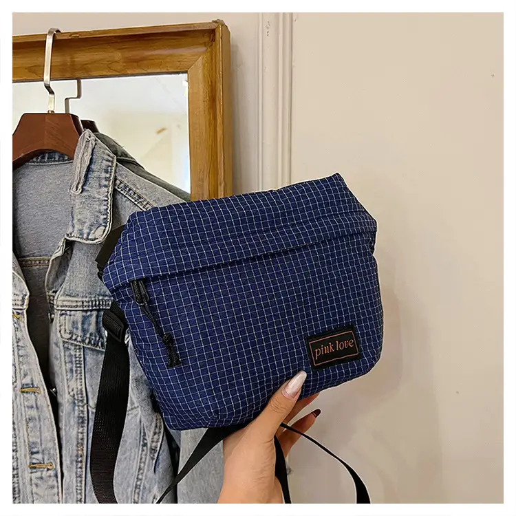 Orange Waffle Knit Crossbody Bag for Men Women — feature 35