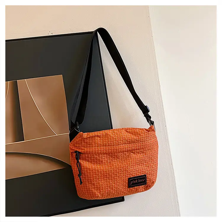 Orange Waffle Knit Crossbody Bag for Men Women — feature 43