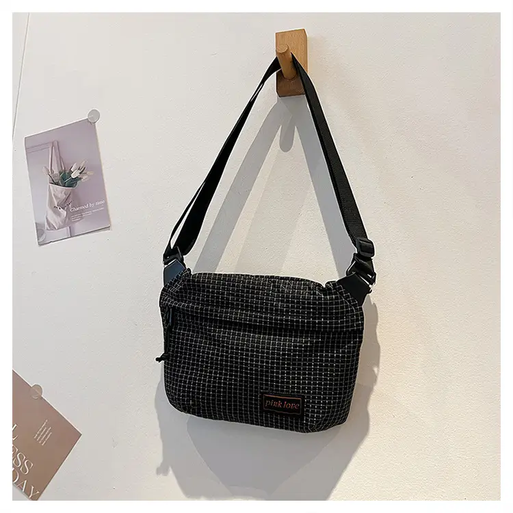 Orange Waffle Knit Crossbody Bag for Men Women — feature 46