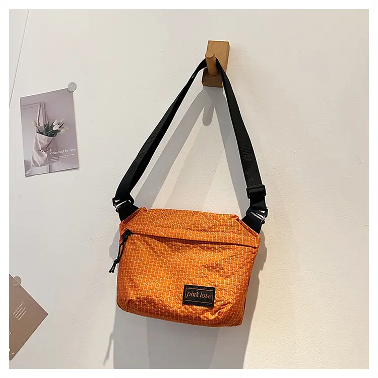 Orange Waffle Knit Crossbody Bag for Men Women — feature 48