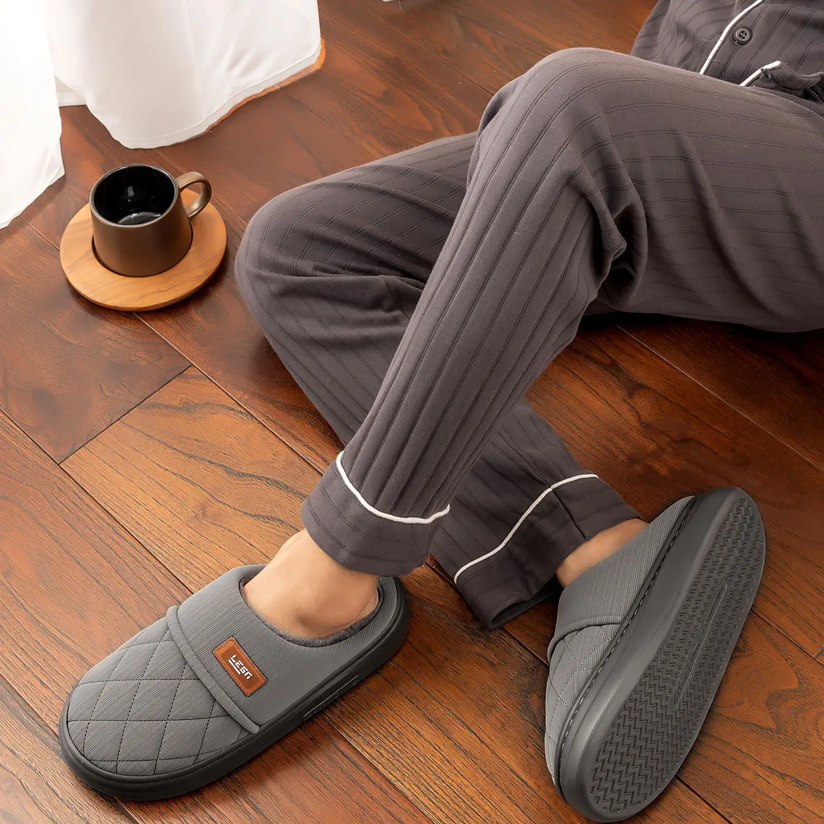 Men Waterproof Cotton Slippers Grey 2024 — feature 17