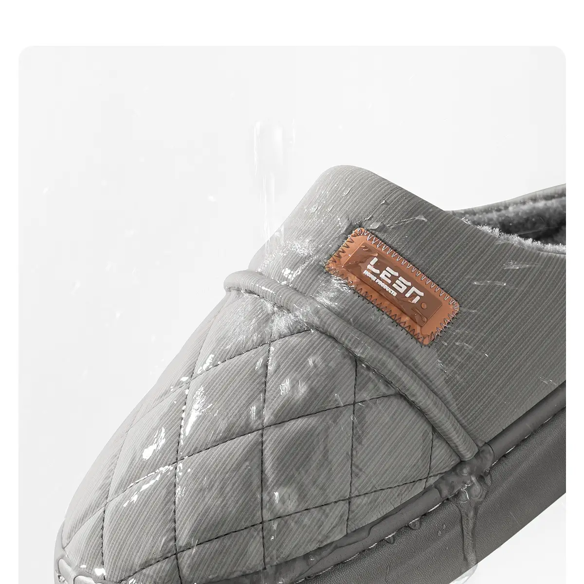 Men Waterproof Cotton Slippers Grey 2024 — feature 7