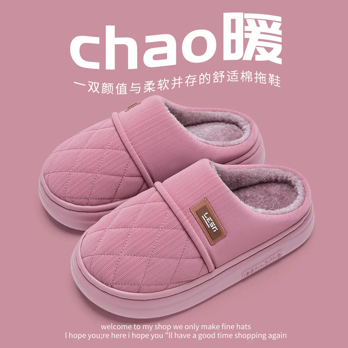 Men Waterproof Cotton Slippers Grey 2024 - Image 3