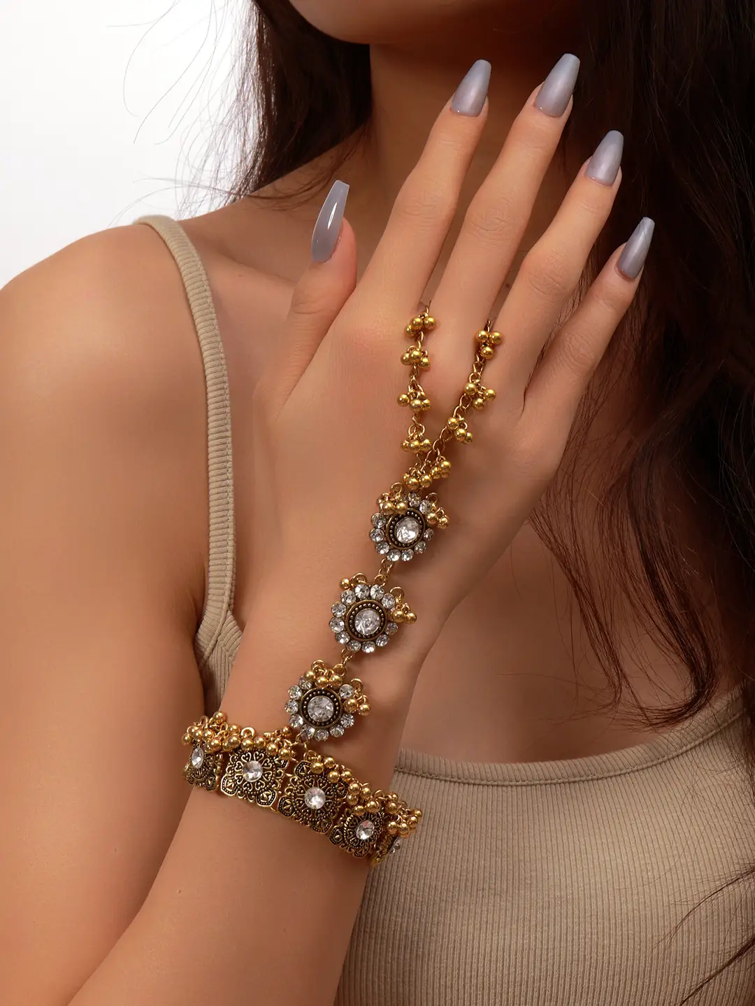 Cross-border European, American and Middle East Handmade Fashion Vintage Beads Tassel Bracelet Bohemian Style — feature 18