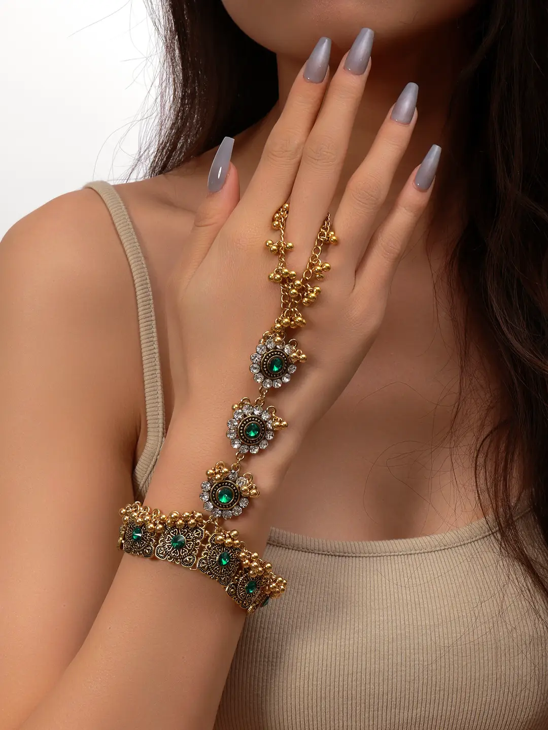 Cross-border European, American and Middle East Handmade Fashion Vintage Beads Tassel Bracelet Bohemian Style — feature 19
