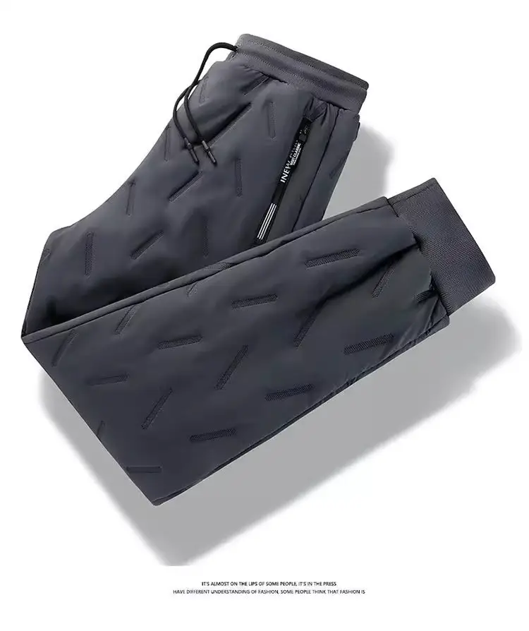 Men's Winter Fleece Sweatpants Grey Cold-proof Warm — feature 20