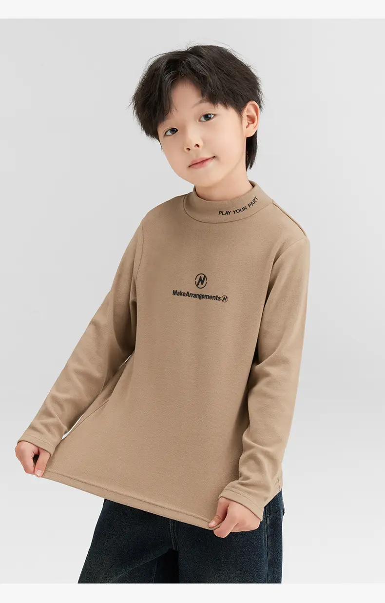 Zuoxi Boys Velvet Turtleneck Long Sleeve Warm Innerwear — feature 21
