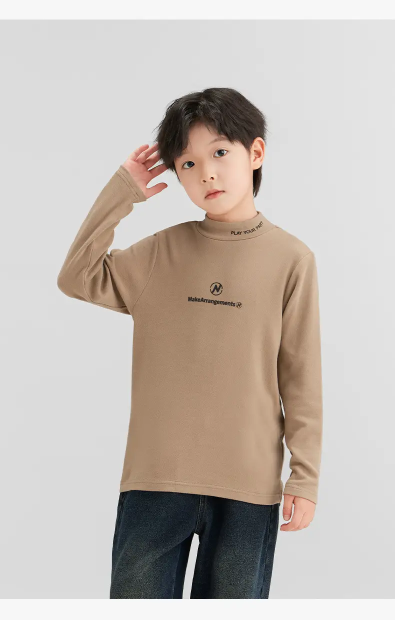 Zuoxi Boys Velvet Turtleneck Long Sleeve Warm Innerwear — feature 22
