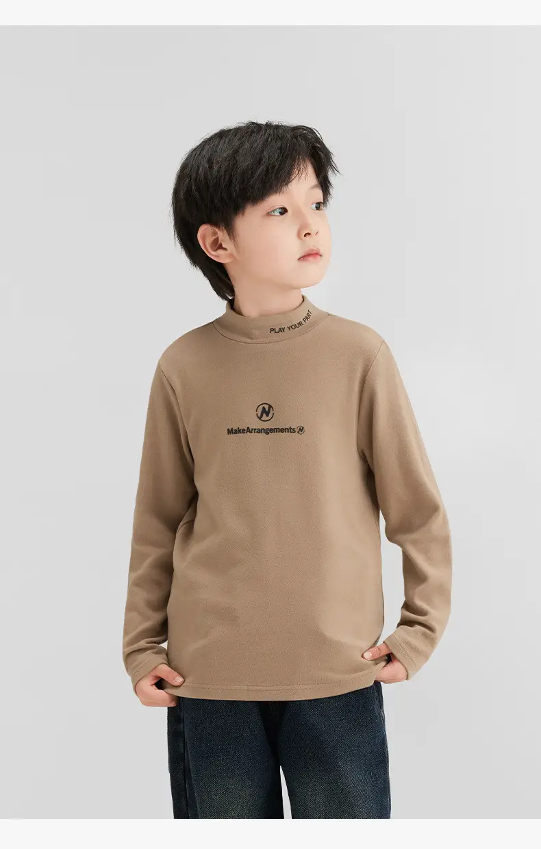 Zuoxi Boys Velvet Turtleneck Long Sleeve Warm Innerwear — feature 24
