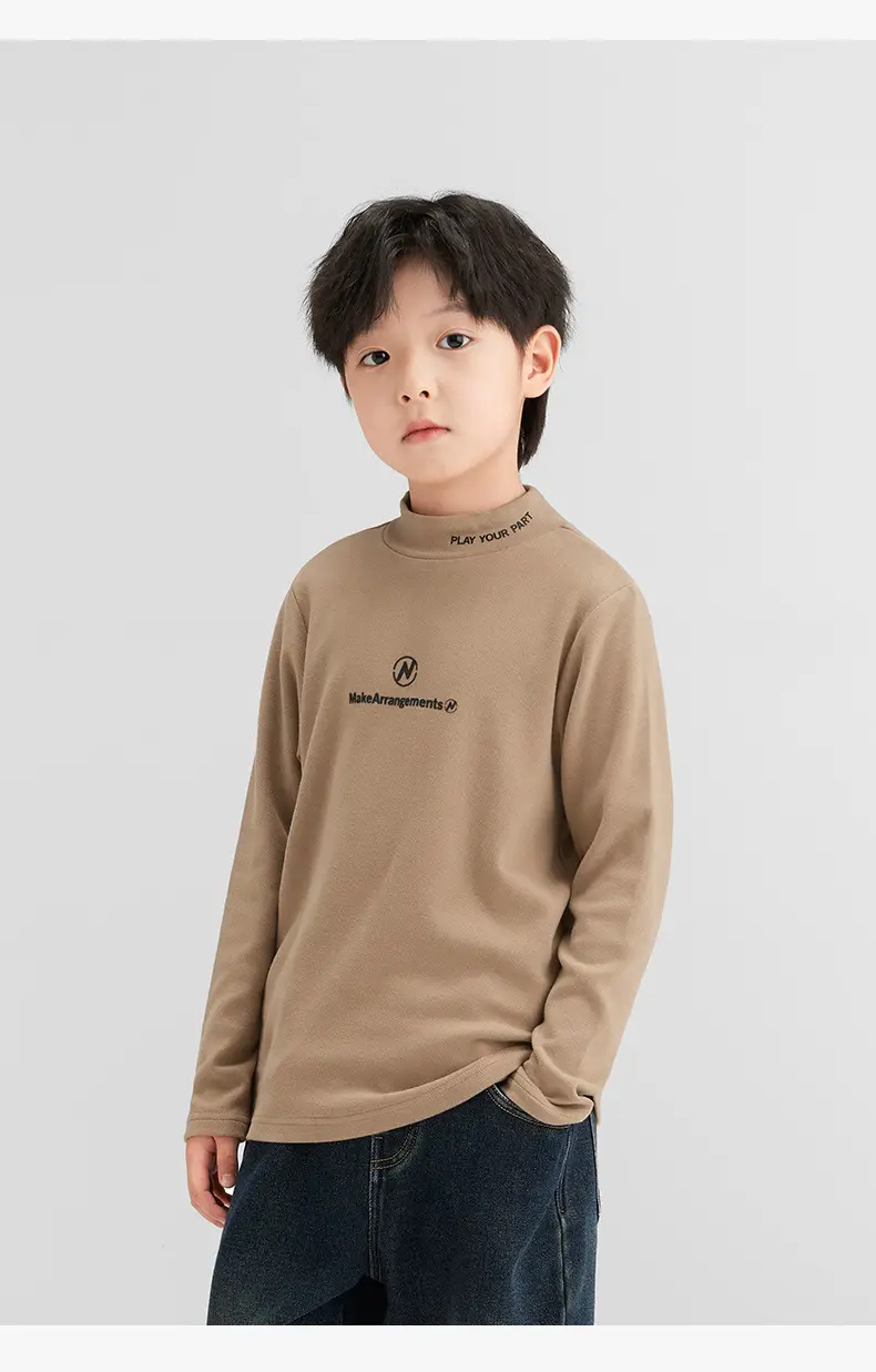 Zuoxi Boys Velvet Turtleneck Long Sleeve Warm Innerwear — feature 25