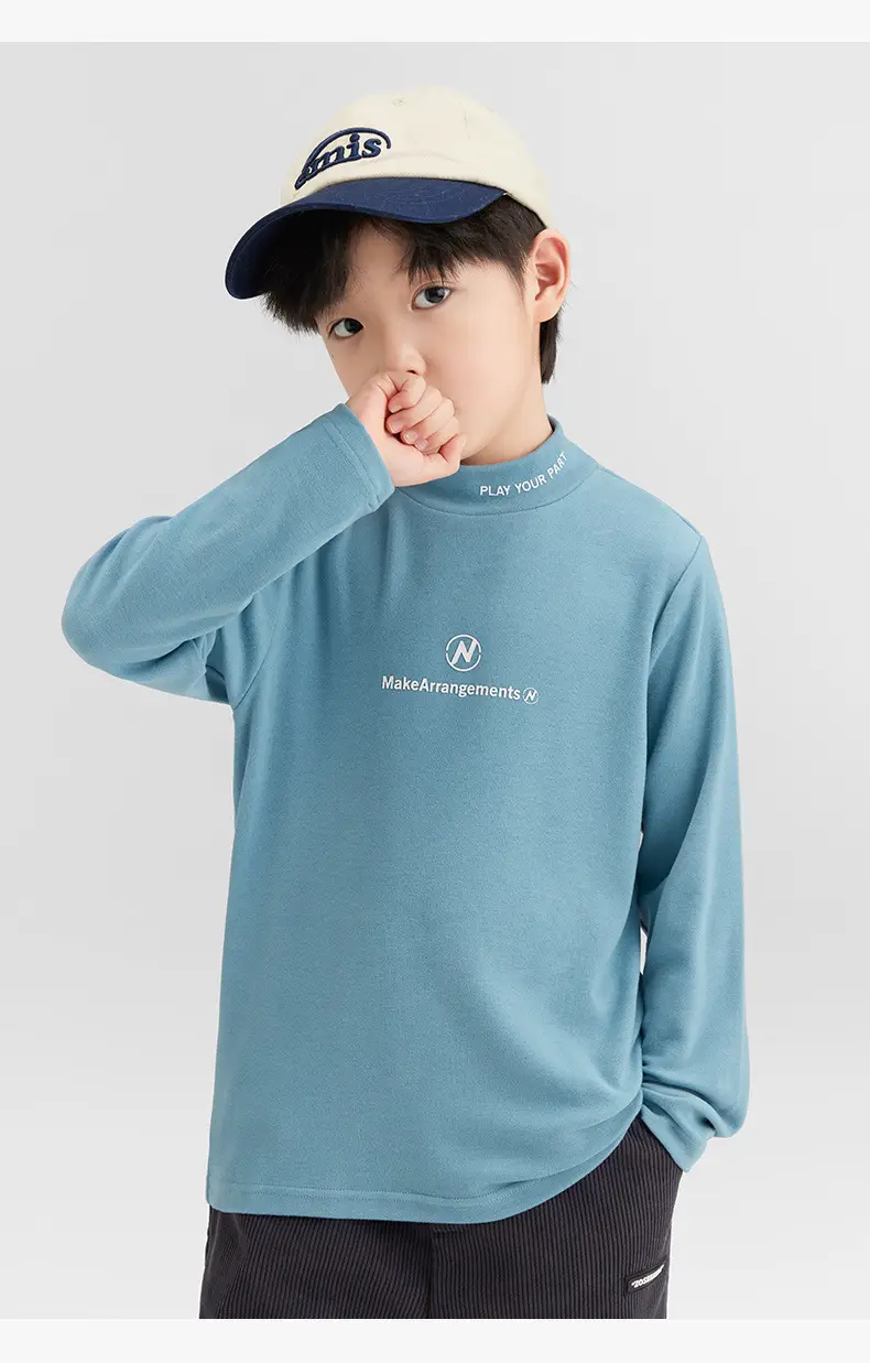 Zuoxi Boys Velvet Turtleneck Long Sleeve Warm Innerwear — feature 27