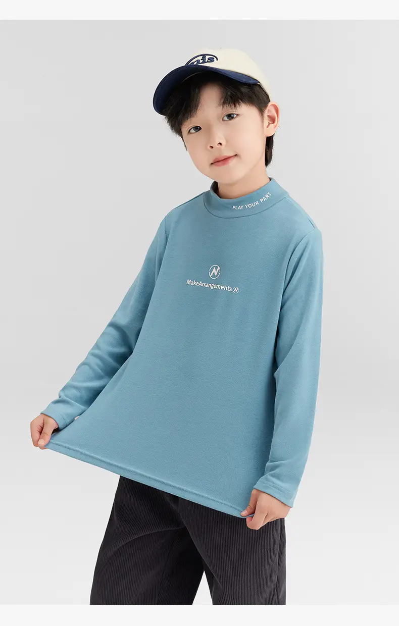 Zuoxi Boys Velvet Turtleneck Long Sleeve Warm Innerwear — feature 28