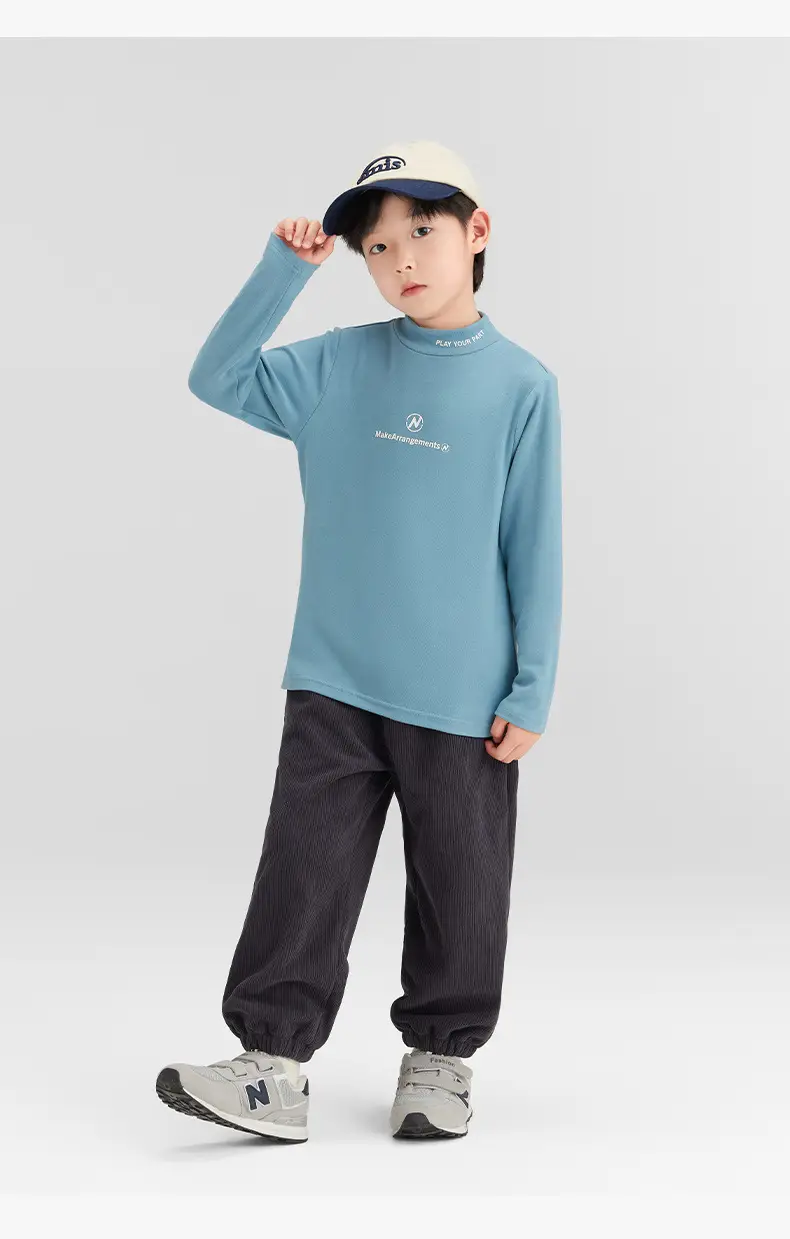 Zuoxi Boys Velvet Turtleneck Long Sleeve Warm Innerwear — feature 29